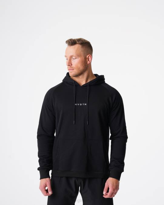 Men NVGTN Black Tops Lounge Hoodie NV6T784