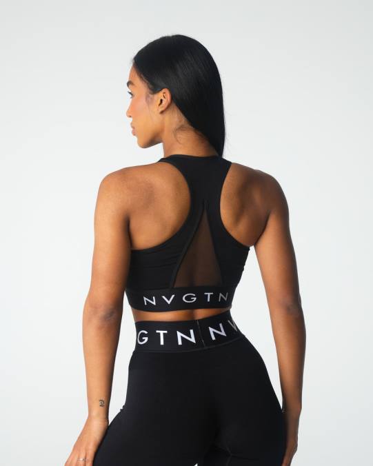 Women NVGTN Black Fitness Legacy Sport Seamless Bra NV6T21