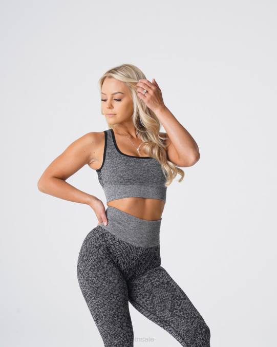 Women NVGTN Black Speckled Fitness Snakeskin Eclipse Seamless Bra NV6T215