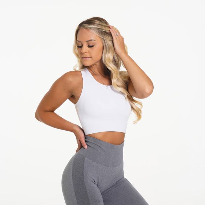 Women NVGTN White Fitness Lush Mesh Sports Bra NV6T306