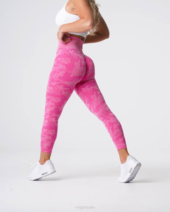 Women NVGTN Bubble Gum Pink Fitness Camo Seamless Leggings NV6T659