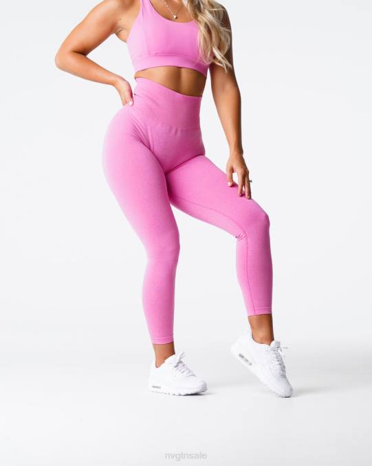 Women NVGTN Bubble Gum Pink Fitness Curve Seamless Leggings NV6T627