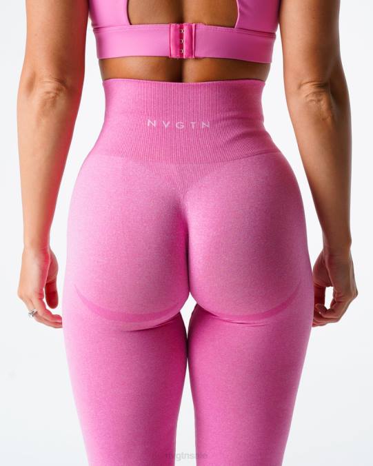 Women NVGTN Bubble Gum Pink Fitness Curve Seamless Leggings NV6T627