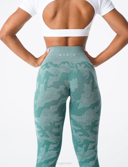 Women NVGTN Forest Green Fitness Camo Seamless Leggings NV6T662