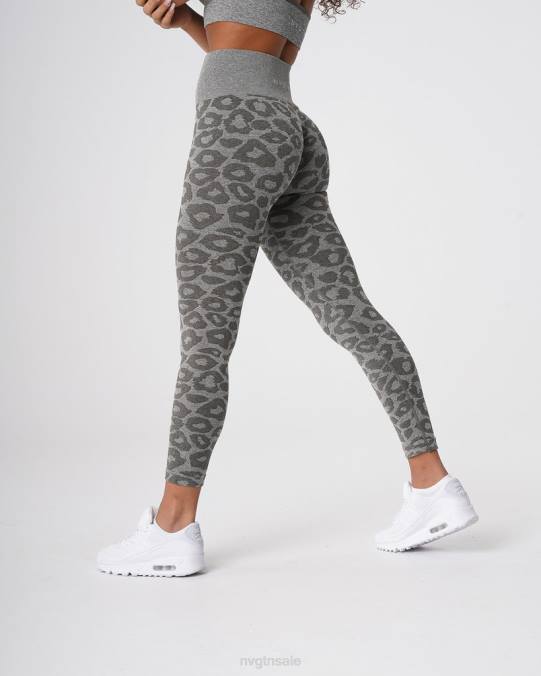 Women NVGTN Khaki Green Fitness Leopard Seamless Leggings NV6T685