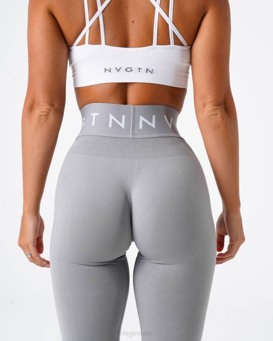 Women NVGTN Light Grey Fitness Sport Seamless Leggings NV6T569
