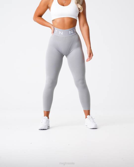 Women NVGTN Light Grey Fitness Sport Seamless Leggings NV6T569