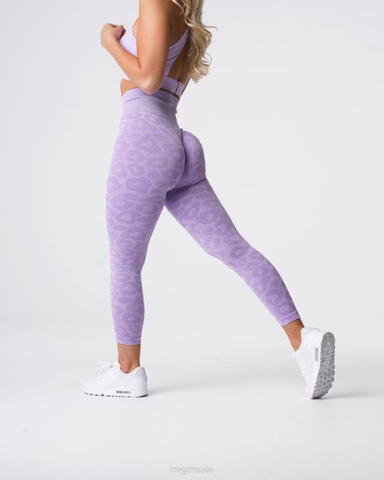Women NVGTN Lilac Fitness Leopard Seamless Leggings NV6T688
