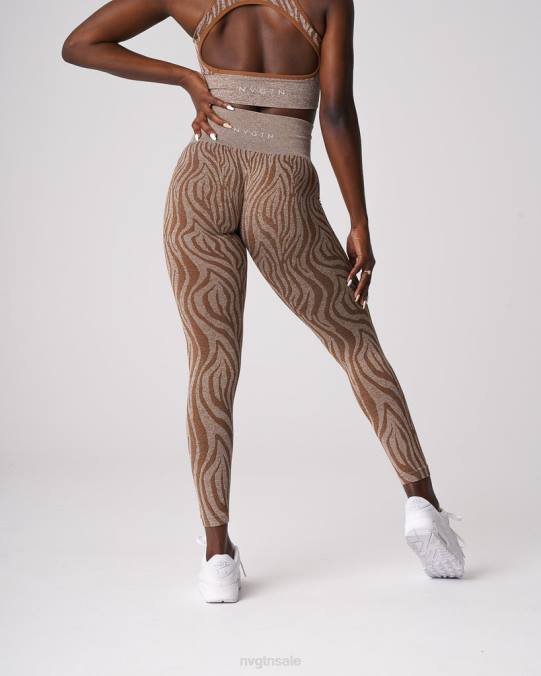 Women NVGTN Mocha Fitness Zebra Seamless Leggings NV6T680