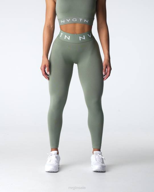 Women NVGTN Sage Green Fitness Sport Seamless Leggings NV6T501