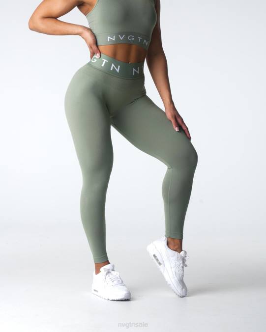 Women NVGTN Sage Green Fitness Sport Seamless Leggings NV6T501