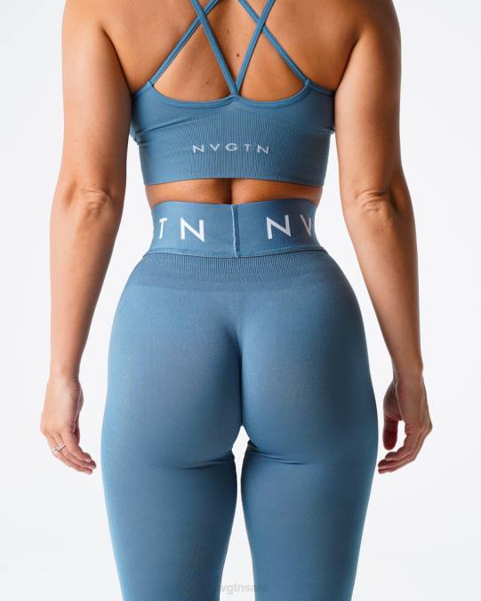 Women NVGTN Stone Blue Fitness Sport Seamless Leggings NV6T498