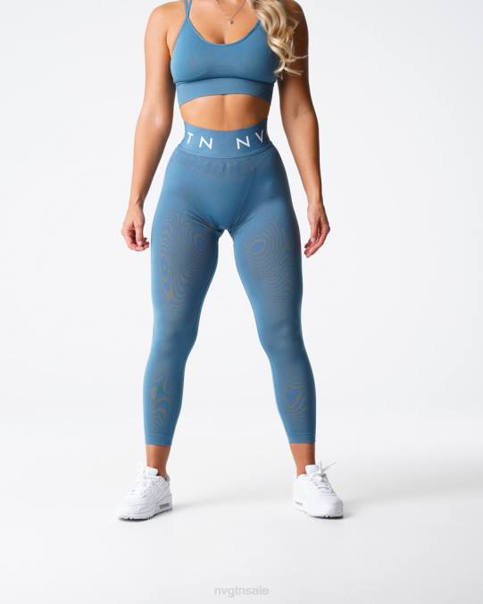 Women NVGTN Stone Blue Fitness Sport Seamless Leggings NV6T498