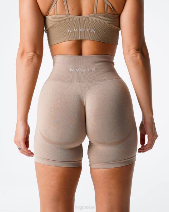 Women NVGTN Beige Fitness Contour Seamless Shorts NV6T342