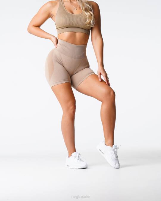 Women NVGTN Beige Fitness Contour Seamless Shorts NV6T342