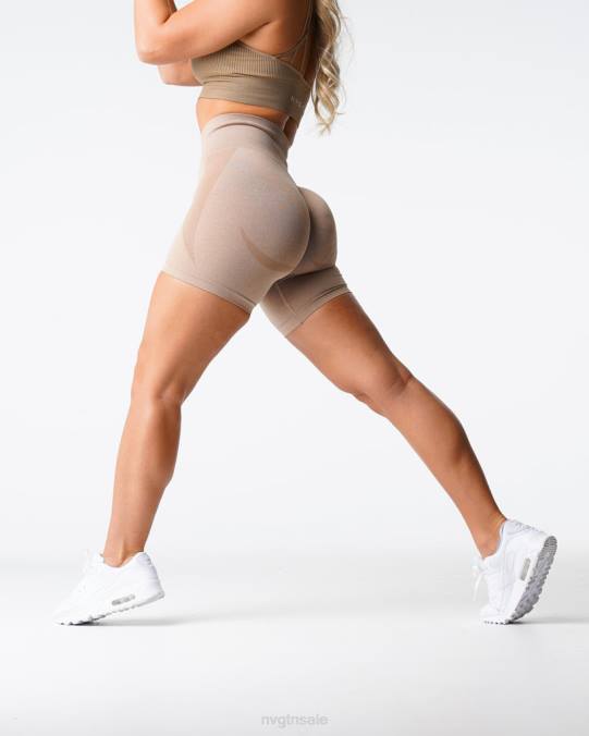 Women NVGTN Beige Fitness Contour Seamless Shorts NV6T342