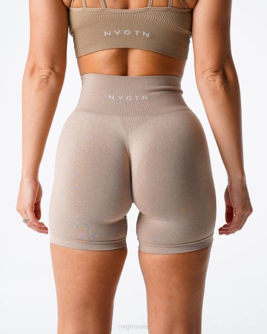 Women NVGTN Beige Fitness Pro Seamless Shorts NV6T364