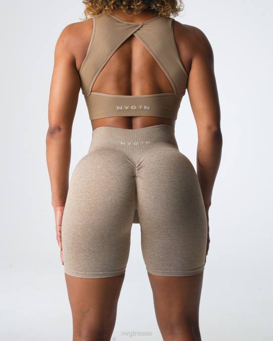 Women NVGTN Beige Fitness Scrunch Seamless Shorts NV6T414
