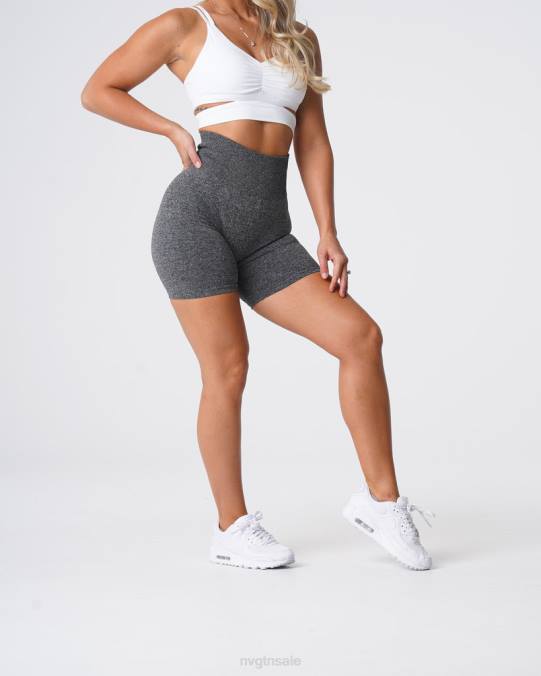 Women NVGTN Black Speckled Fitness Scrunch Seamless Shorts NV6T393