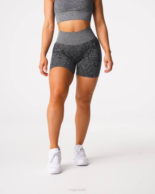 Women NVGTN Black Speckled Fitness Snakeskin Seamless Shorts NV6T473