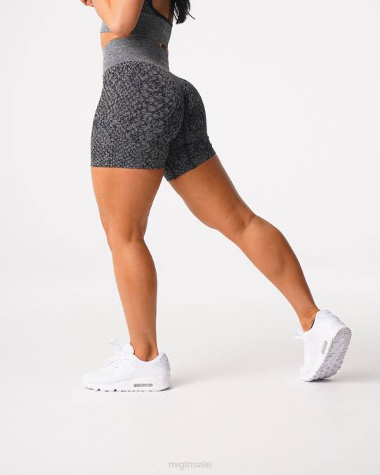 Women NVGTN Black Speckled Fitness Snakeskin Seamless Shorts NV6T473