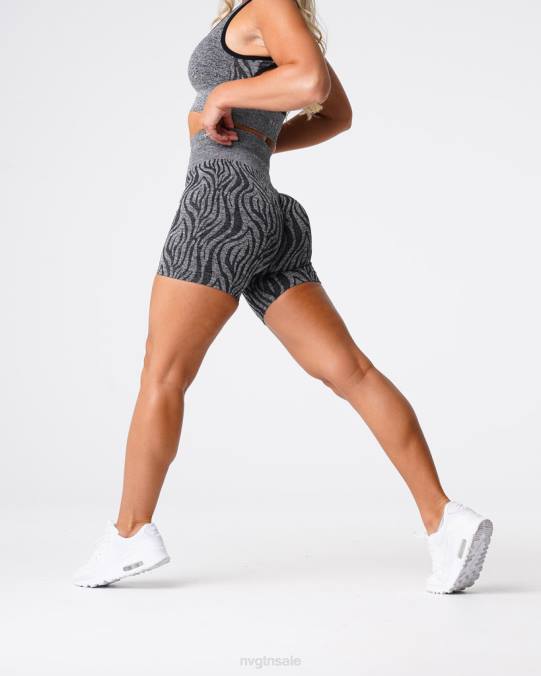 Women NVGTN Black Speckled Fitness Zebra Seamless Shorts NV6T470