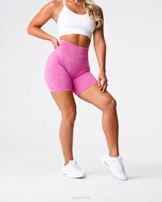 Women NVGTN Bubble Gum Pink Fitness Scrunch Seamless Shorts NV6T426