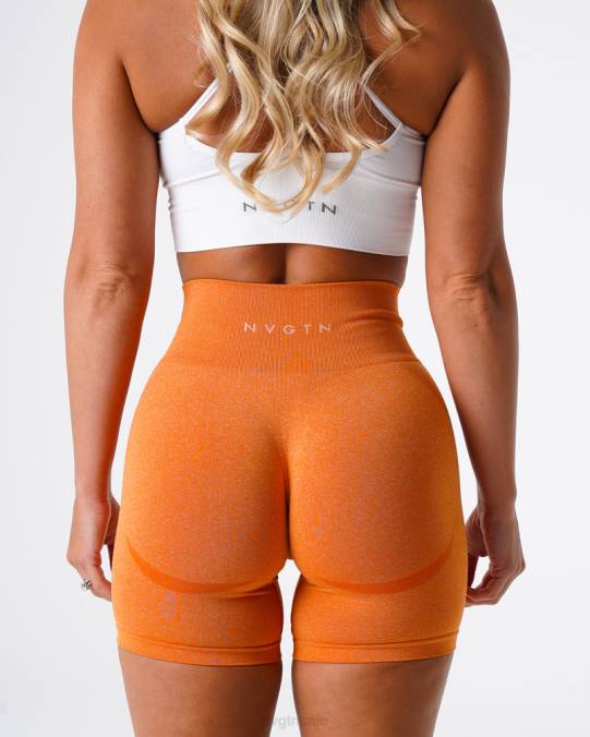 Women NVGTN Burnt Orange Fitness Contour Seamless Shorts NV6T352