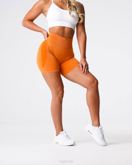 Women NVGTN Burnt Orange Fitness Contour Seamless Shorts NV6T352
