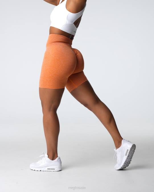 Women NVGTN Burnt Orange Fitness Scrunch Seamless Shorts NV6T401