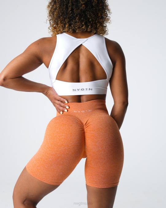 Women NVGTN Burnt Orange Fitness Scrunch Seamless Shorts NV6T401