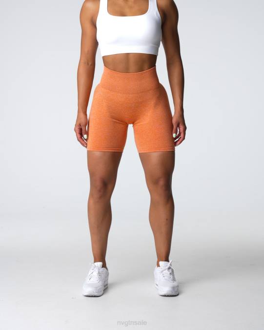 Women NVGTN Burnt Orange Fitness Scrunch Seamless Shorts NV6T401