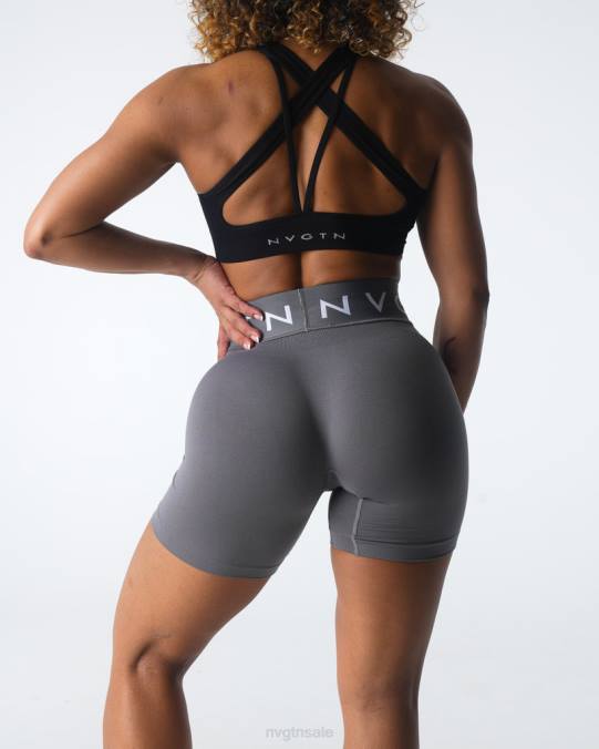 Women NVGTN Charcoal Fitness Sport Seamless Shorts NV6T431