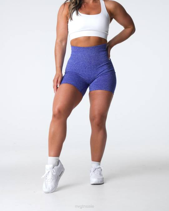 Women NVGTN Electric Blue Fitness Scrunch Seamless Shorts NV6T402