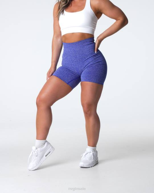 Women NVGTN Electric Blue Fitness Scrunch Seamless Shorts NV6T402