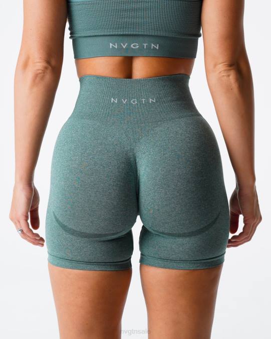 Women NVGTN Forest Green Fitness Contour Seamless Shorts NV6T345
