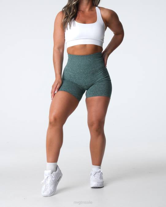 Women NVGTN Forest Green Fitness Scrunch Seamless Shorts NV6T398