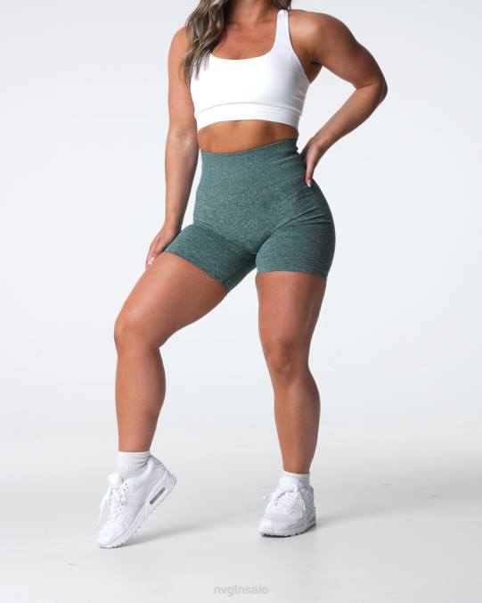 Women NVGTN Forest Green Fitness Scrunch Seamless Shorts NV6T398
