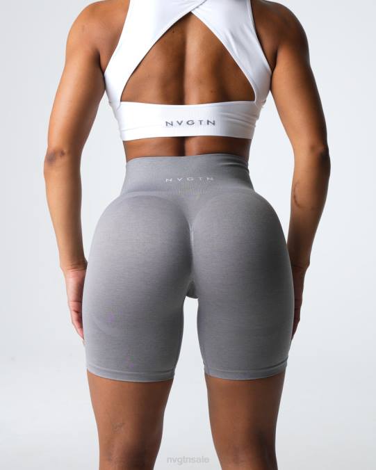 Women NVGTN Grey Fitness Contour 2.0 Seamless Shorts NV6T317