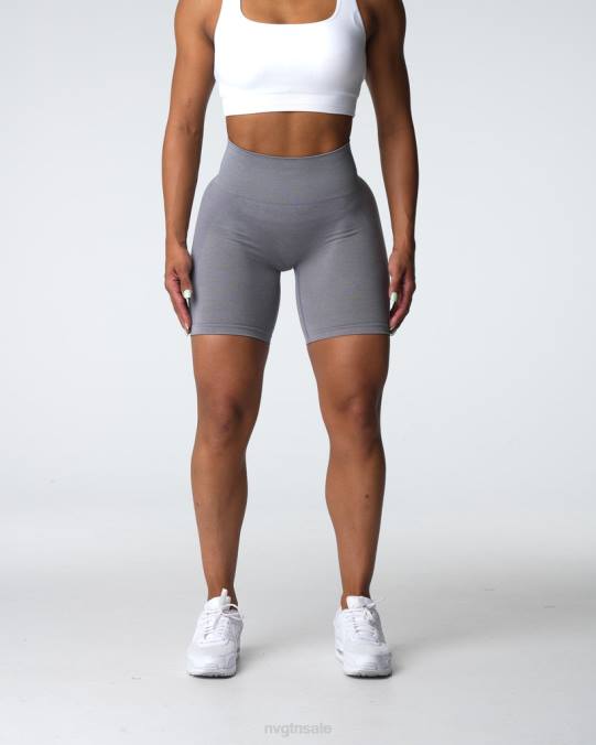 Women NVGTN Grey Fitness Contour 2.0 Seamless Shorts NV6T317