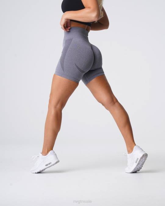 Women NVGTN Grey Fitness Contour Seamless Shorts NV6T322