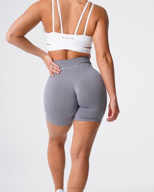 Women NVGTN Grey Fitness Pro Seamless Shorts NV6T358