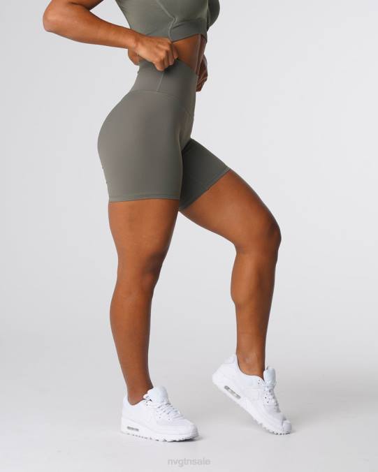Women NVGTN Khaki Green Fitness Signature 2.0 Shorts NV6T458