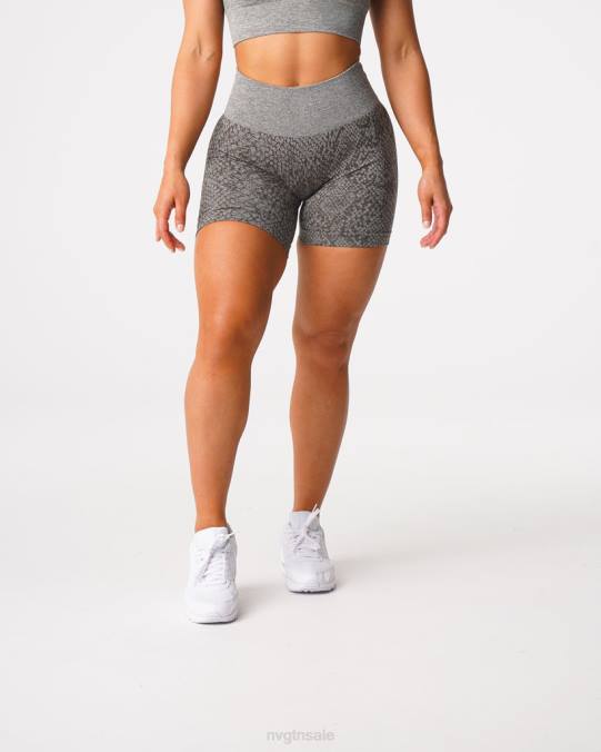Women NVGTN Khaki Green Fitness Snakeskin Seamless Shorts NV6T474