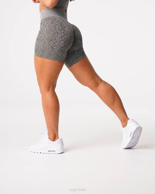 Women NVGTN Khaki Green Fitness Snakeskin Seamless Shorts NV6T474