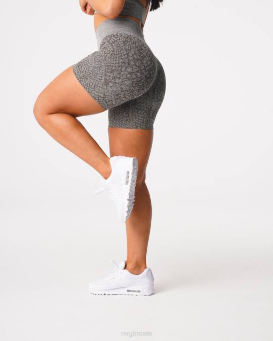 Women NVGTN Khaki Green Fitness Snakeskin Seamless Shorts NV6T474