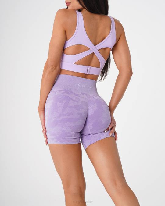 Women NVGTN Lilac Fitness Camo Seamless Shorts NV6T446