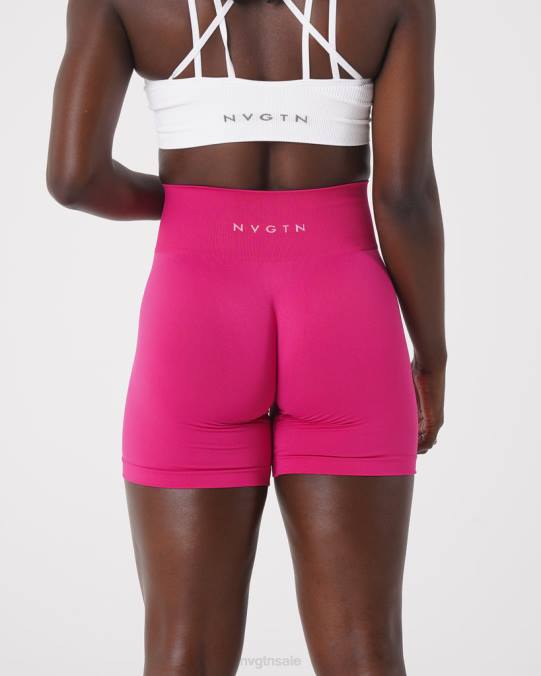 Women NVGTN Magenta Fitness Solid Seamless Shorts NV6T462