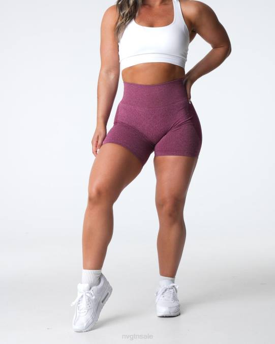 Women NVGTN Maroon Fitness Contour Seamless Shorts NV6T337