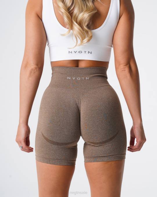 Women NVGTN Mocha Fitness Contour Seamless Shorts NV6T346